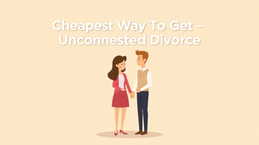Illustration showing key concepts related to cheapest way to get an uncontested divorce