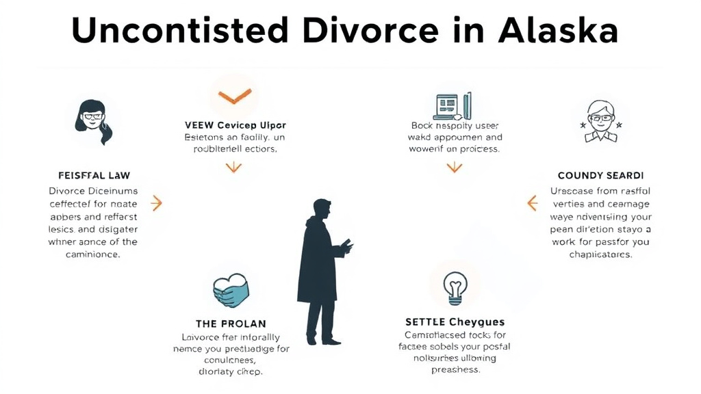 Visual guide for practical steps in uncontested divorce in alaska: requirements, cost, and process