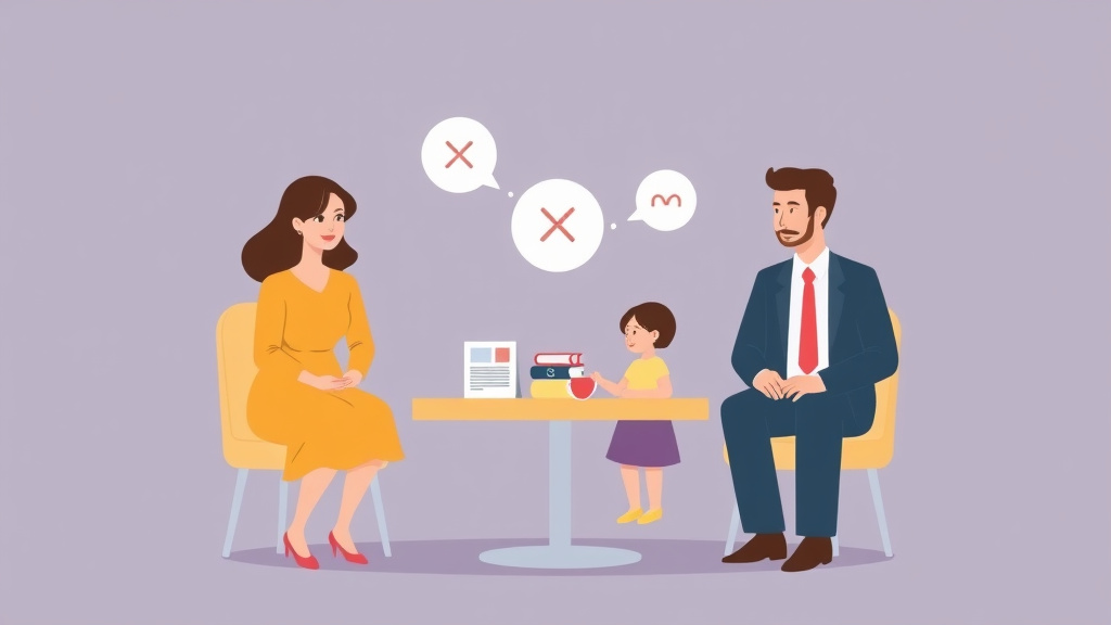 Illustration showing key concepts related to uncontested divorce and custody: creating a parenting plan