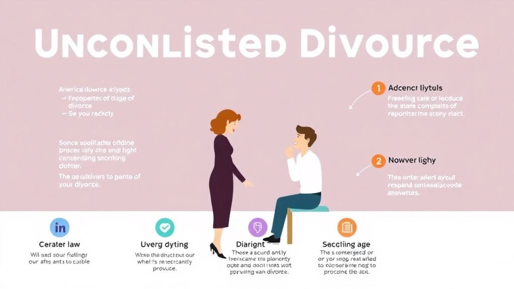 Visual guide for practical steps in uncontested divorce with a family business