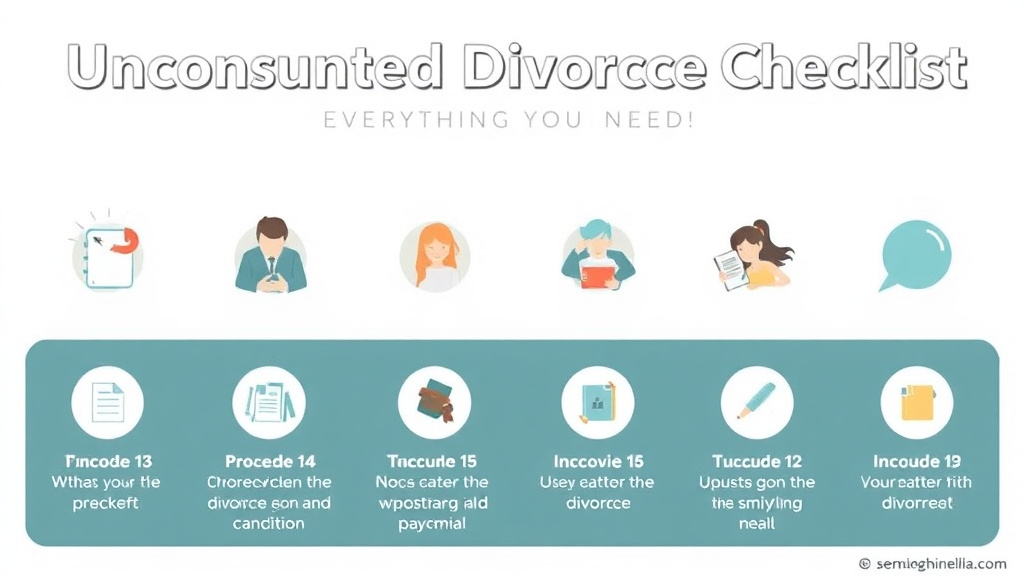 Visual guide for practical steps in uncontested divorce checklist: everything you need