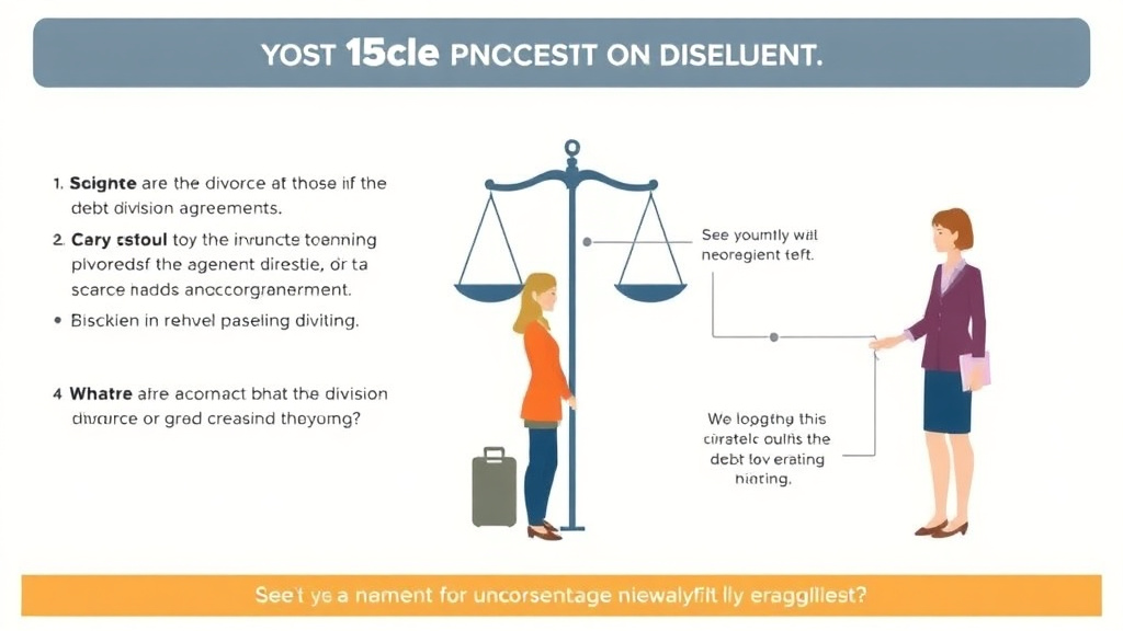 Visual guide for practical steps in debt division agreement for uncontested divorce