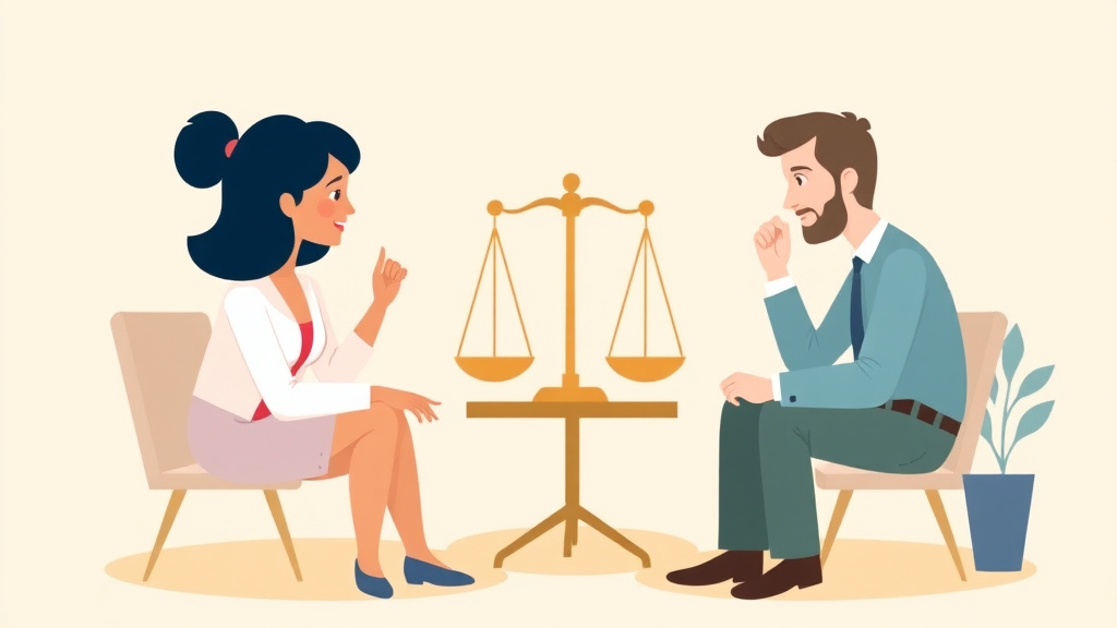 Illustration showing key concepts related to uncontested divorce in delaware: requirements, cost, and process