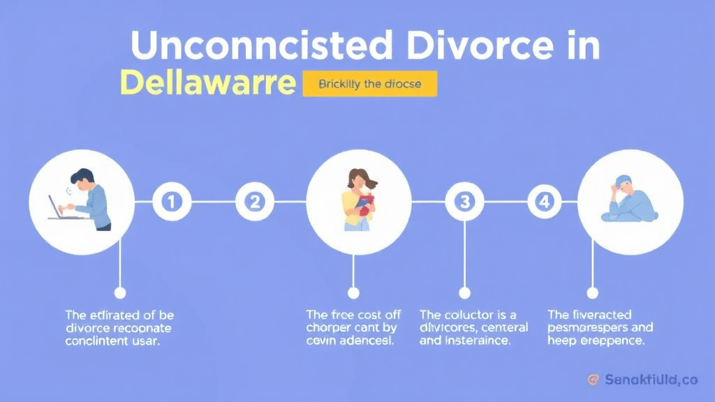 Visual guide for practical steps in uncontested divorce in delaware: requirements, cost, and process