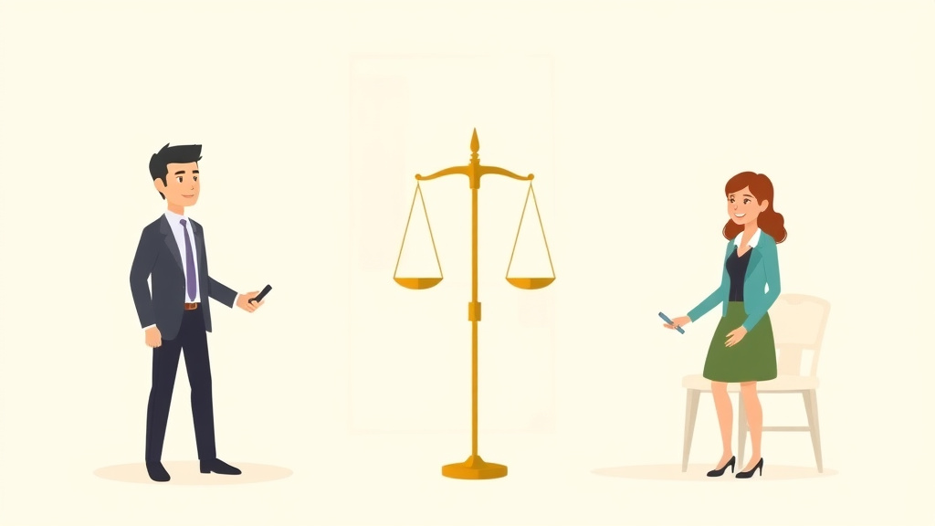 Illustration showing key concepts related to uncontested divorce in idaho: requirements, cost, and process