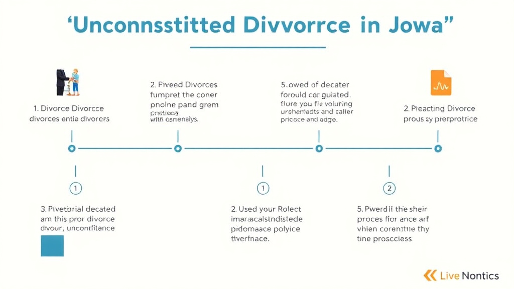 Visual guide for practical steps in uncontested divorce in iowa: requirements, cost, and process