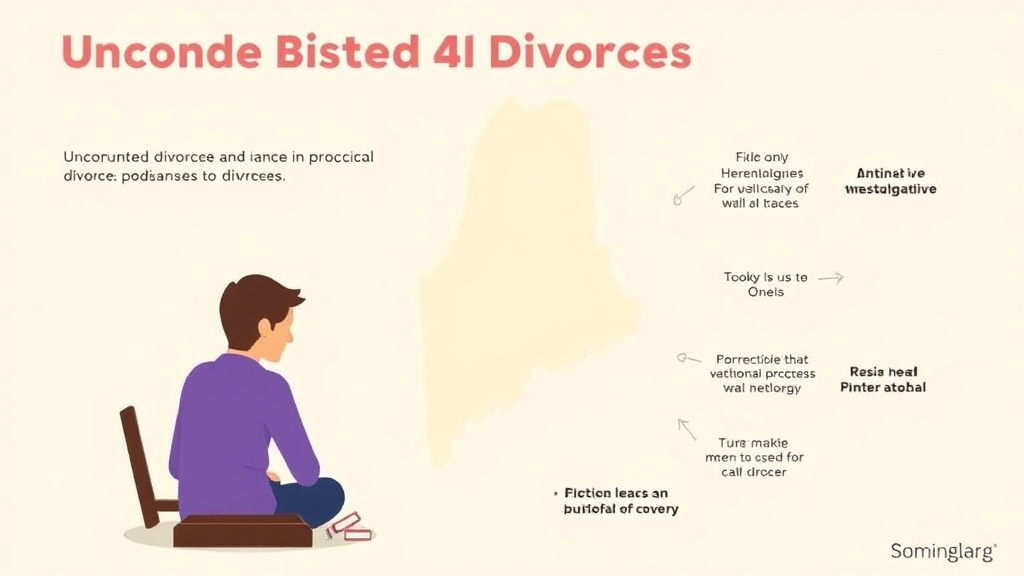Visual guide for practical steps in uncontested divorce in maine: requirements, cost, and process