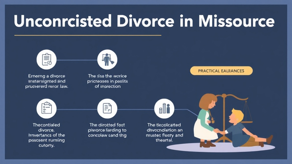 Visual guide for practical steps in uncontested divorce in missouri: requirements, cost, and process