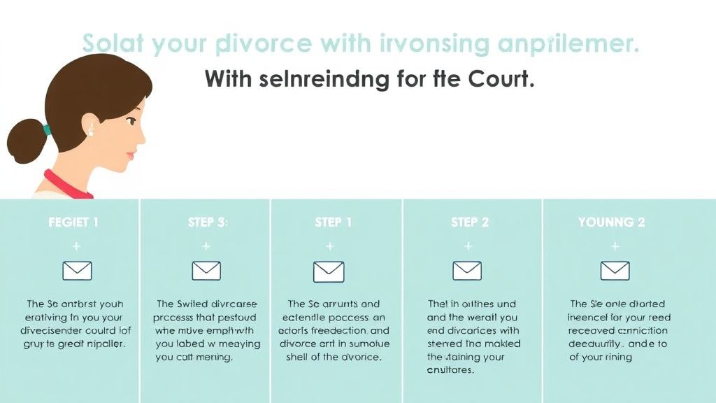 Visual guide for practical steps in uncontested divorce without going to court: mail-in options