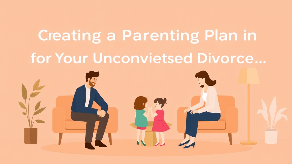 Illustration showing key concepts related to creating a parenting plan for your uncontested divorce