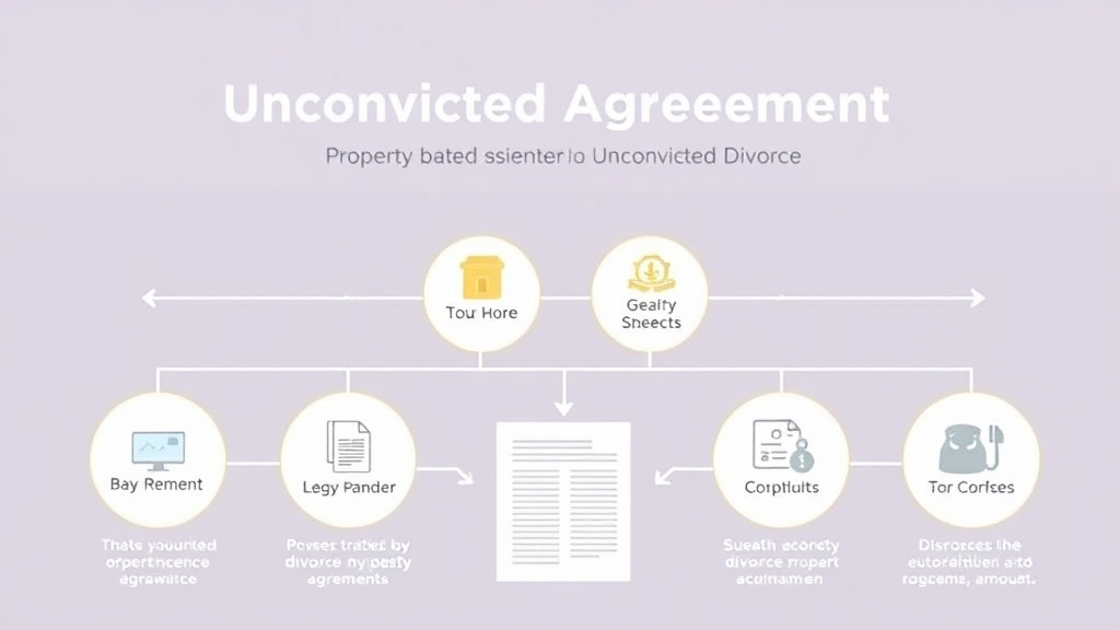Visual guide for practical steps in property agreement for uncontested divorce