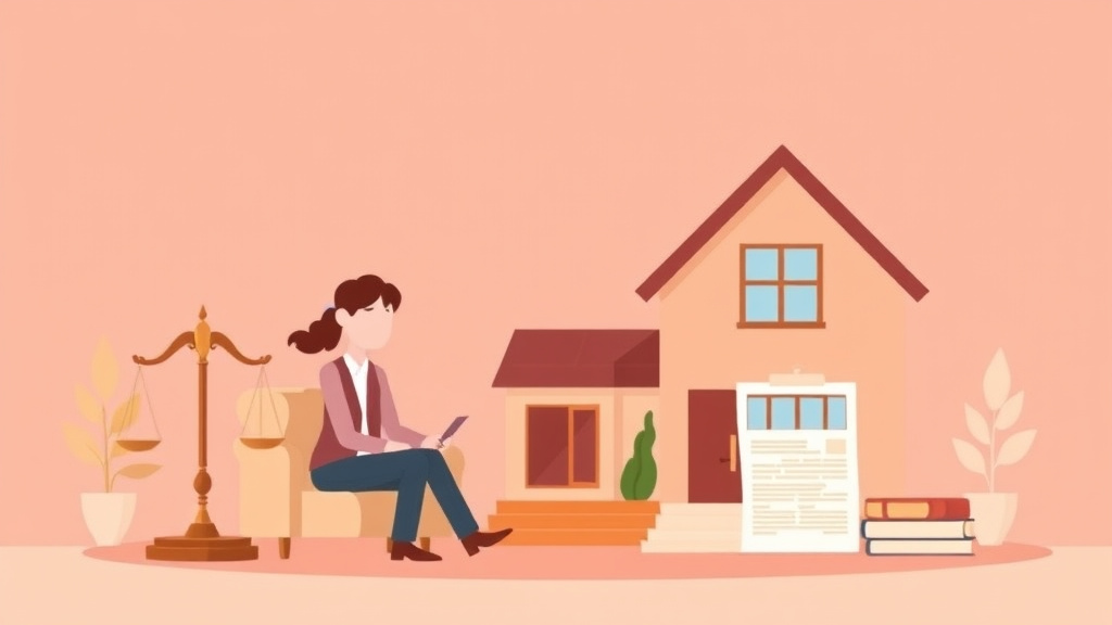 Illustration showing key concepts related to uncontested divorce and real estate: home division agreement