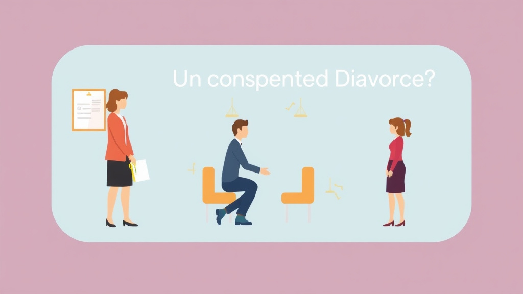 Illustration showing key concepts related to uncontested divorce requirements: do you qualify