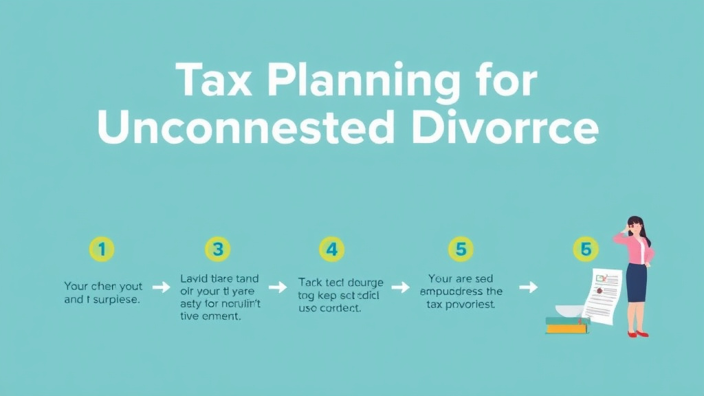 Visual guide for practical steps in tax planning for uncontested divorce: avoid surprises