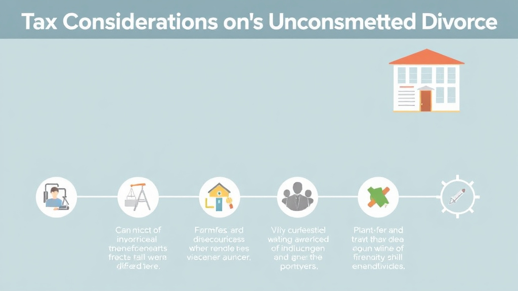 Visual guide for practical steps in tax considerations in uncontested divorce