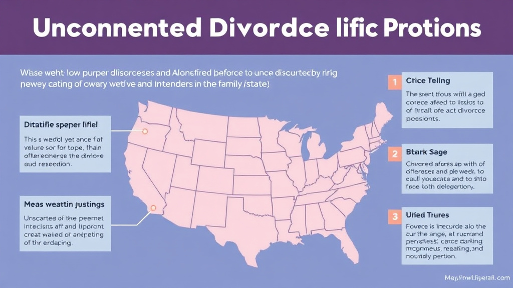 Visual guide for practical steps in uncontested divorce waiting periods by state