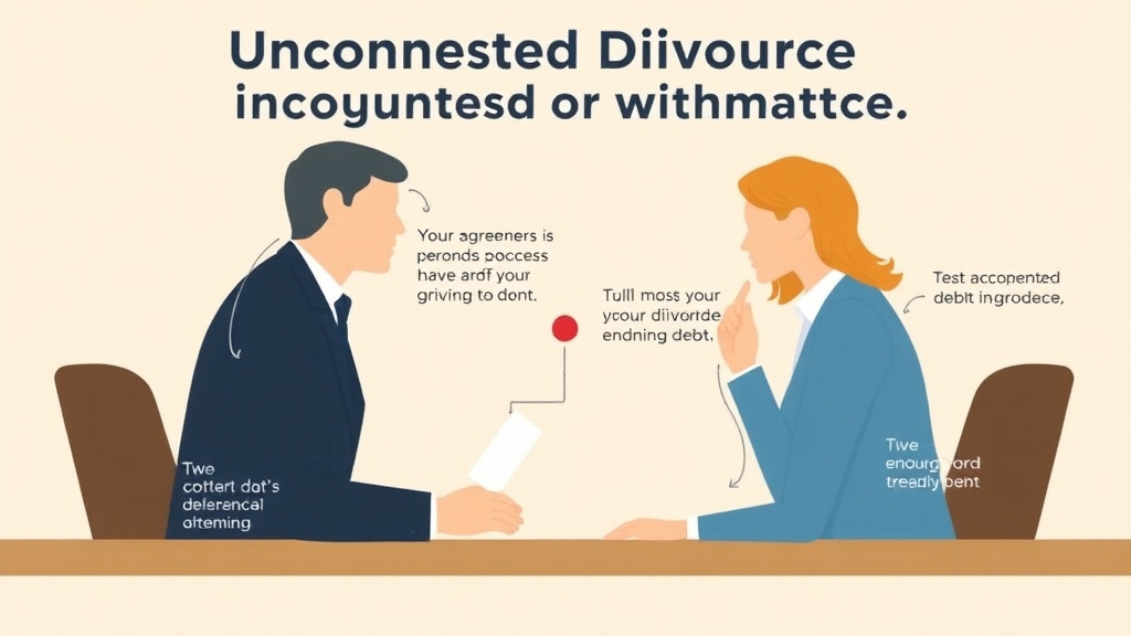 Visual guide for practical steps in uncontested divorce with debt: agreement on obligations