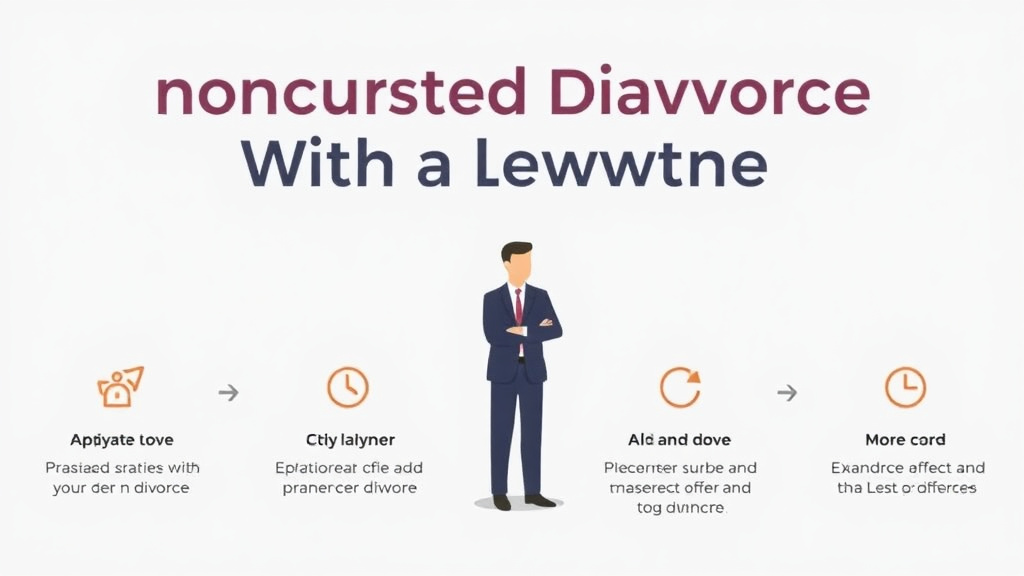 Visual guide for practical steps in uncontested divorce with a lawyer: when to hire one