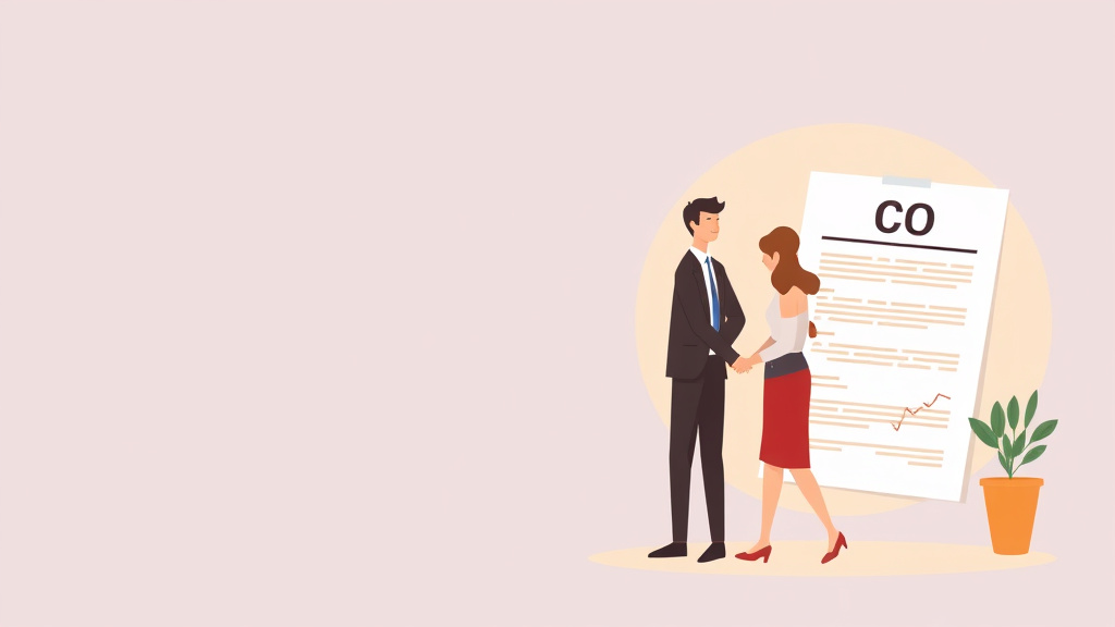 Illustration showing key concepts related to uncontested divorce with property: division agreement