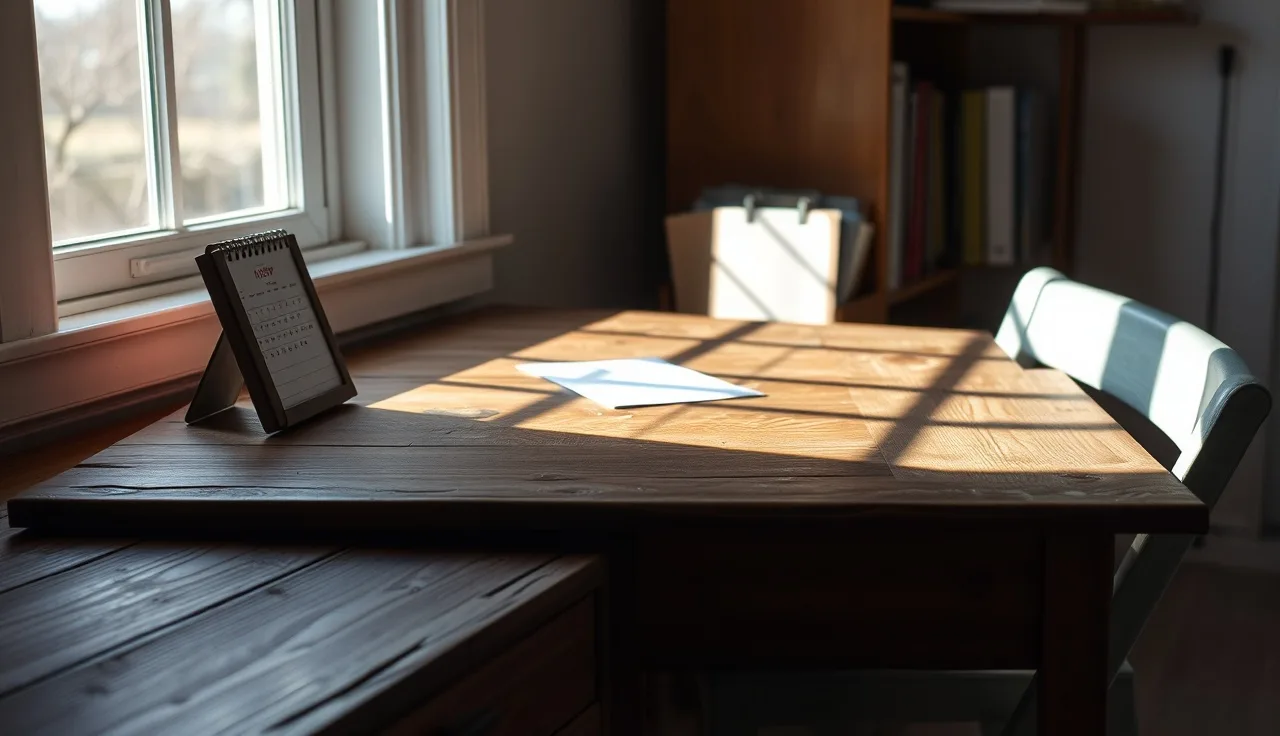 Open envelope and calendar on a desk, representing a divorce response deadline